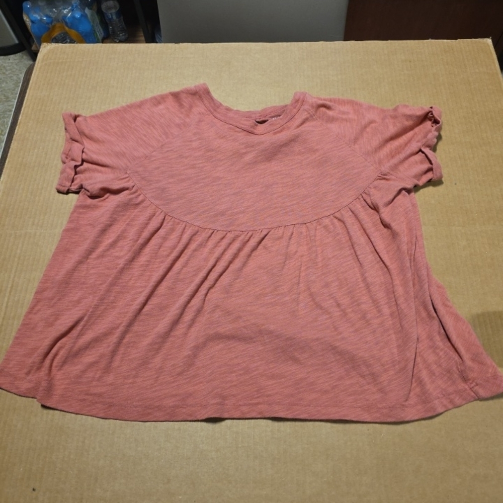 American Eagle Outfitters Short Sleeve Open Back Blouse Top Pink Women’s S